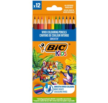 KREDKI OŁÓWKOWE 12 KOL SMOOTH BIC