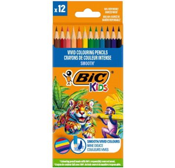 KREDKI OŁÓWKOWE 12 KOL SMOOTH BIC