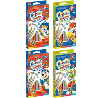 KREDKI OŁÓWKOWE 12 KOL TRÓJKĄTNE BAMBINO