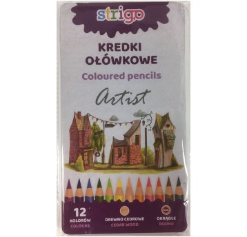 KREDKI OŁÓWKOWE 12KOL. STRIGO ARTIST