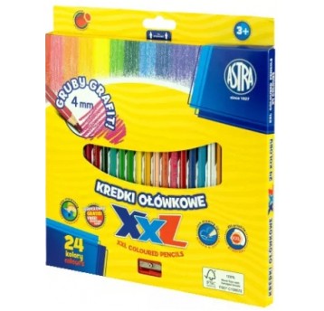 KREDKI OŁÓWKOWE 24 KOL HEXAGONALNE ASTRA