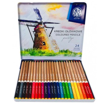 KREDKI OŁÓWKOWE 24 KOL METAL BOX ASTRA
