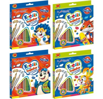 KREDKI OŁÓWKOWE 24 KOL TRÓJKĄTNE BAMBINO