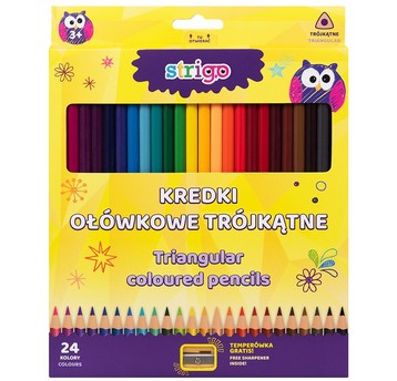 KREDKI OŁÓWKOWE 24 KOL TRÓJKĄTNE STRIGO