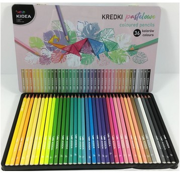 KREDKI OŁÓWKOWE 36K PASTELOWE W PUSZCE