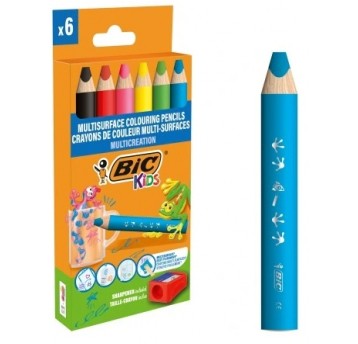 KREDKI OŁÓWKOWE 6 KOLORÓW JUMBO MULTICREATION BIC