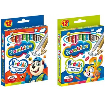 KREDKI OŁÓWKOWE GRUBE 12 KOL BAMBINO