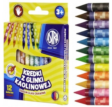 KREDKI ŚWIECOWE 12 KOL KAOLINOWE ASTRA