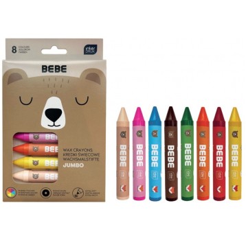 KREDKI ŚWIECOWE JUMBO 8 KOL BEBE INTERDRUK