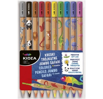 KREDKI TRÓJKĄTNE JUMBO SAFARI 10K KIDEA