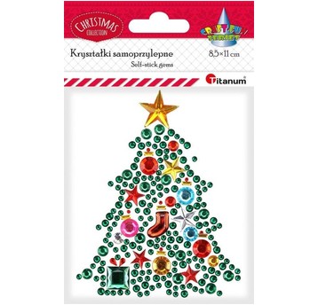 KRYSZTAŁKI SAMOPRZYLEPNE CHOINKA