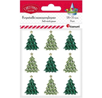 KRYSZTAŁKI SAMOPRZYLEPNE CHOINKI 9 SZT.