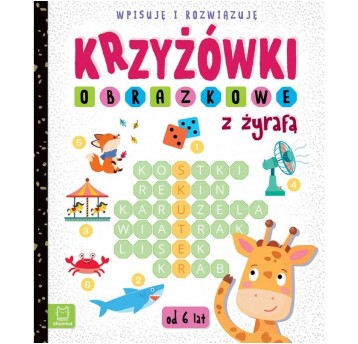 KRZYŻÓWKI OBRAZKOWE Z ŻYRAFĄ 6+