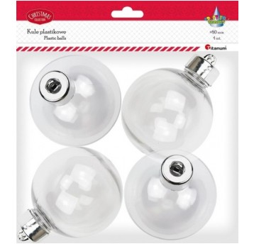 KULA PLASTIKOWA PRZEZROCZYSTA 8CM 4 SZT.