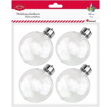 KULA PLASTIKOWA PRZEZROCZYSTA 8CM 4 SZT.