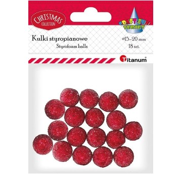 KULKI STYROPIANOWE CZERWONE MIX 24 SZT.
