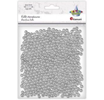 KULKI STYROPIANOWE SREBRNE 135 SZT.