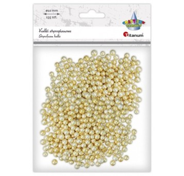 KULKI STYROPIANOWE ZŁOTE 10MM 135 SZT.