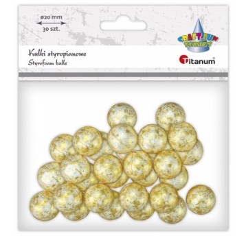 KULKI STYROPIANOWE ZŁOTE 30 SZT. 20MM