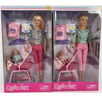 LALKA 29CM MAMA Z WÓZKIEM