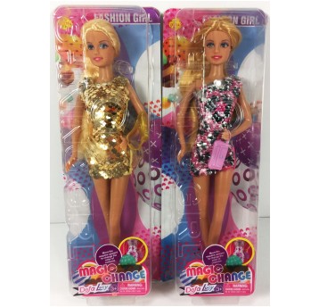 LALKA 29CM SUKIENKA CEKINY