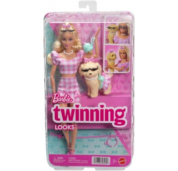 LALKA BARBIE TWINING LOOKS Z PIESKIEM