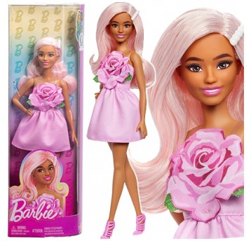 LALKA BARBIE W RÓŻOWEJ SUKIENCE Z RÓŻĄ HYT94