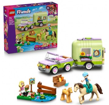 LEGO FRIENDS 42695 PRZYCZEPA Z KONIEM I ŹREBAKIEM