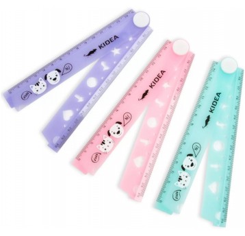 LINIJKA 30 CM SKŁADANA Z SZABLONAMI KIDEA