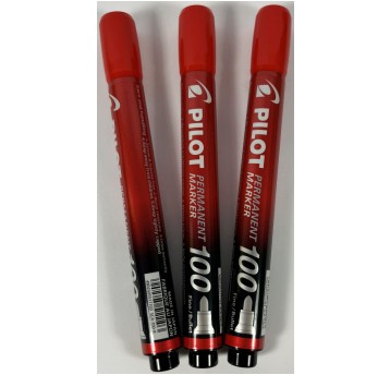 MARKER PERMANENTNY PILOT OKRĄGŁY 100 CZERWONY