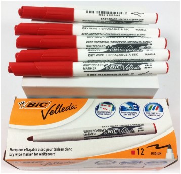 MARKER SUCHOŚCIERALNY BIC VELLEDA MEDIUM CZERWONY