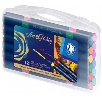 MARKERY AKRYLOWE 12 KOL DWUSTRONNE TRÓJKĄTNE ASTRA