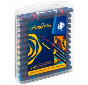 MARKERY AKRYLOWE 24 KOL DWUSTRONNE TRÓJKĄTNE ASTRA
