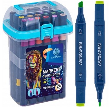 MARKERY ARTYSTYCZNE 24 KOL TRÓJKATNE DWUST. ASTRA