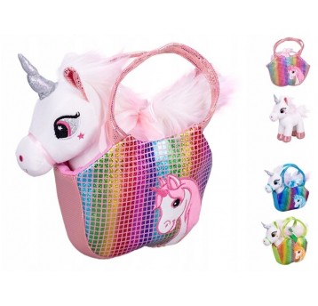 MASKOTKA PLUSZOWA JEDNOROŻEC 20 CM W TOREBCE