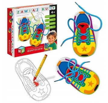 MONTESSORI ZABAWKA EDUKACYJNA - ZAWIĄŻ BUTY
