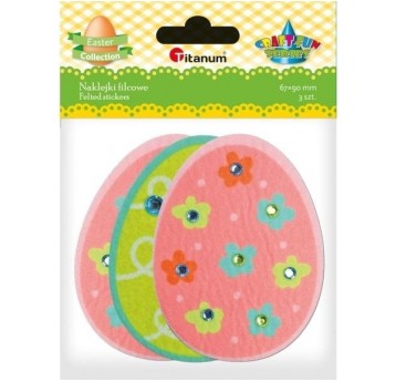 NAKLEJKI FILCOWE JAJKA Z KRYSZTAŁKAMI 3 SZT.