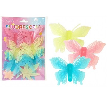 NAKLEJKI FOSFORYZUJĄCE 3D MOTYLE