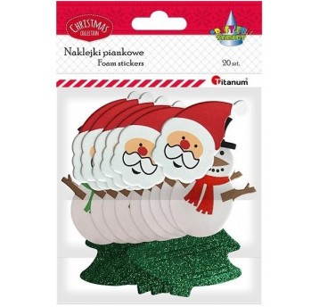 NAKLEJKI PIANKOWE ŚWIĄTECZNE 20 SZT.