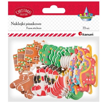 NAKLEJKI PIANKOWE ŚWIĄTECZNE 35 SZT.