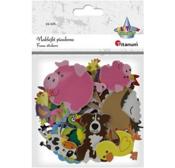 NAKLEJKI PIANKOWE ZWIERZĘTA 22 SZT.