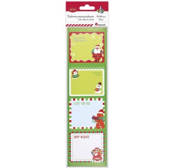 NAKLEJKI PREZENTOWE ŚWIĄTECZNE 70x60/32 SZT