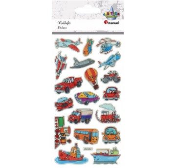 NAKLEJKI PUFFY STICKERS POJAZDY