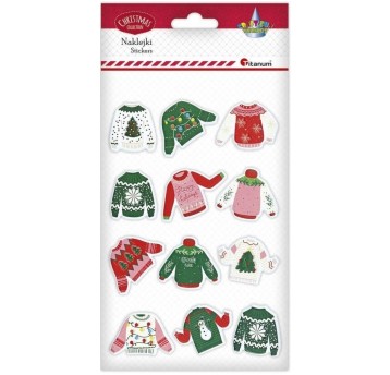 NAKLEJKI WYPUKŁE SWETERKI ŚWIĄTECZNE
