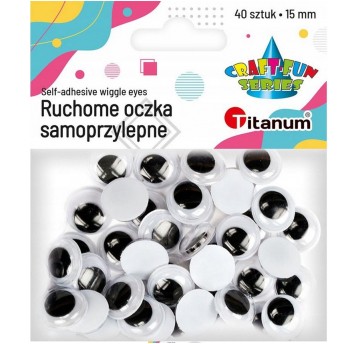 OCZY DEKORACYJNE SAMOPRZYLEPNE 15MM 40 SZT