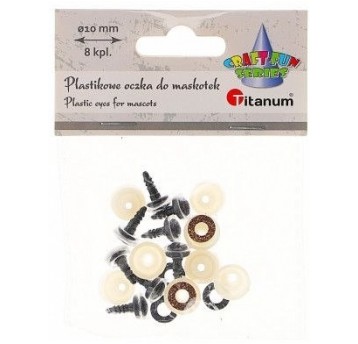 OCZY PLASTIKOWE DO MASKOTEK 10MM 8 KPL.