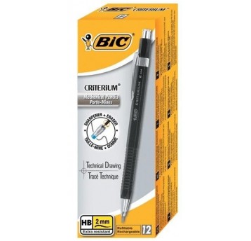 OŁÓWEK AUTOMATYCZNY METALOWY CZARNY 2MM HB BIC