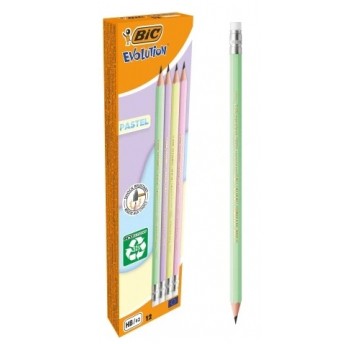OŁÓWEK EVOLUTION Z GUMKĄ PASTEL BIC