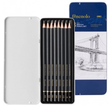 OŁÓWKI DO SZKICOWANIA 8 SZT 2H-8B FINENOLO DELI