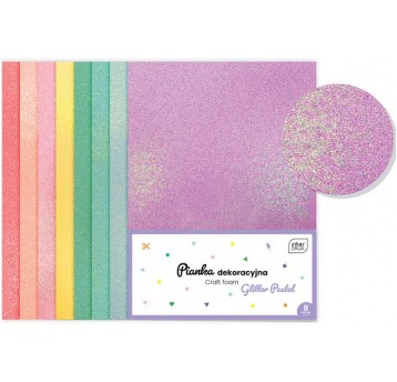 PIANKA DEKORACYJNA 8 SZT BROKAT PASTEL INTERDRUK